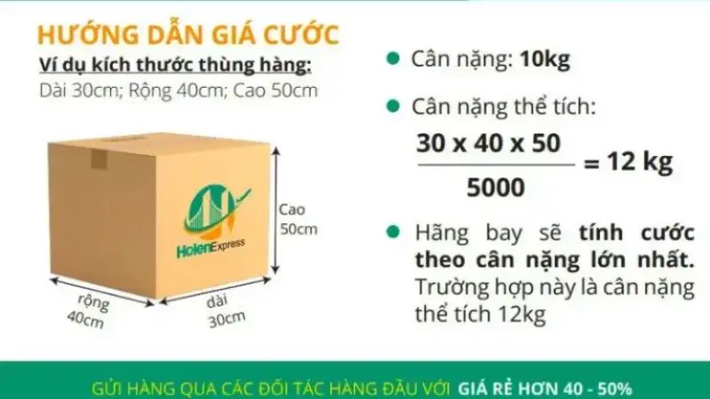 cong thuc tinh khoi luong hang hoa gui di my